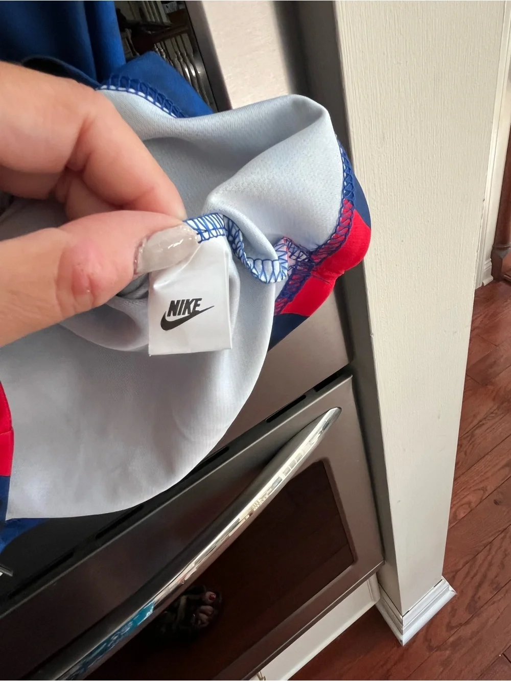 Nike Blue and Black Dri-FIT Soccer Jersey 8-10 year old